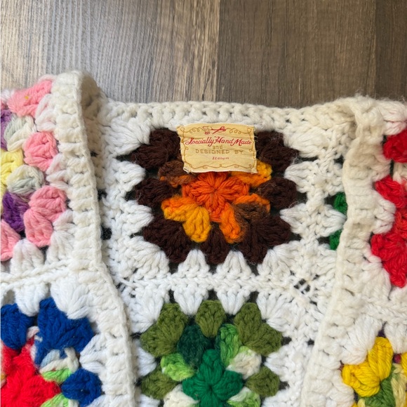 Colorful Crochet Granny Square Cardigan Size Medium EUC - Picture 2 of 4